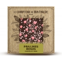 Tablette Chocolat noir "Pralines Roses de Lyon" Le Comptoir de Mathilde