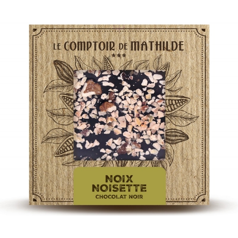 Tablette Chocolat noir " Noix & Noisettes" Le Comptoir de Mathilde