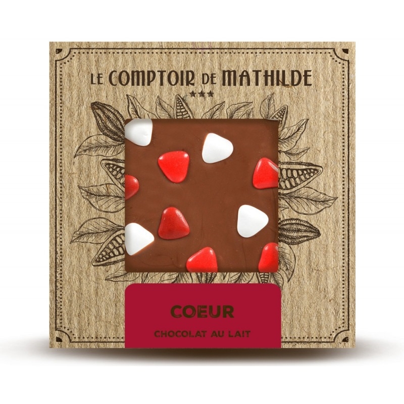 Tablette de chocolat lait "Cœur" Le Comptoir de Mathilde