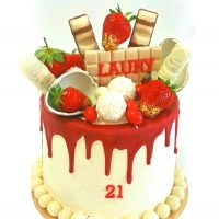 Layer cake fraisier gourmand. 15 Parts