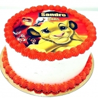 Gâteau décoré simba le roi lion.