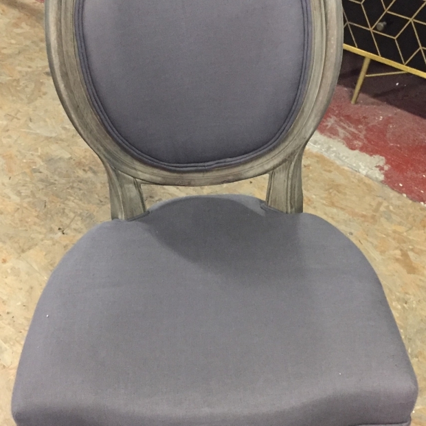 Chaise médaillon lin gris foncé
