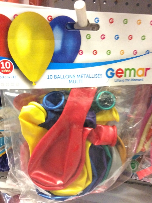 Sachet De 10 Ballons Métallisés Foncé Multicolore