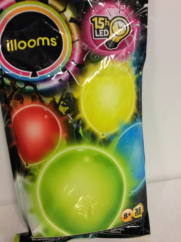 5 Ballons Led Couleurs Assorties Piles Incluses