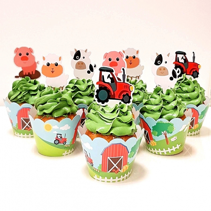 Cupcakes à thème animaux de la ferme